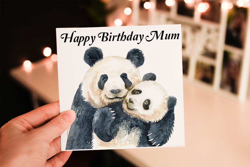 Mum Birthday Card, Panda Birthday Card, Card for Mum - Click Image to Close